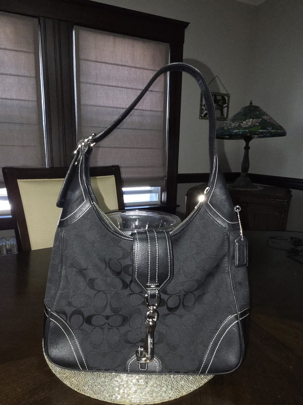 Coach Vintage Y2K Hobo Shoulder Bag with Silver Hardware